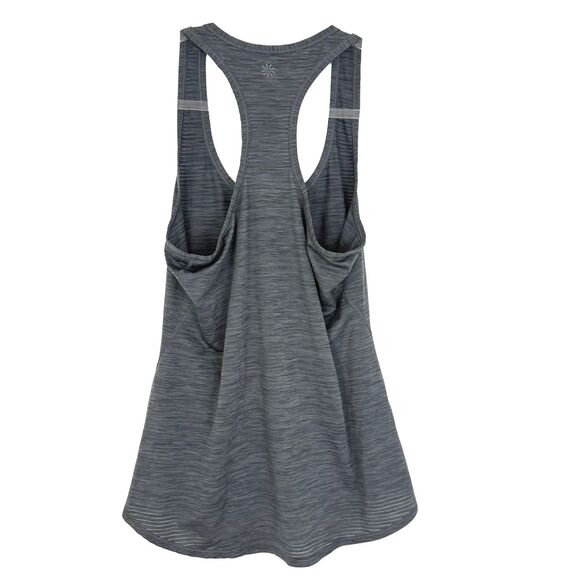 ATHLETA Lightweight Racerback Tank Top S Gray Heather Stripe Breathable EUC B12 - Picture 2 of 5